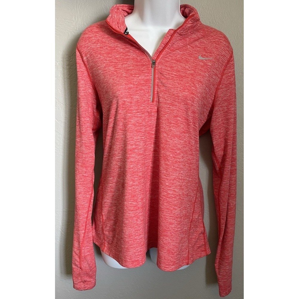 Nike Dri-Fit Element 1/2 Zip Pullover‎ Womens Large Running Shirt Red Jacket